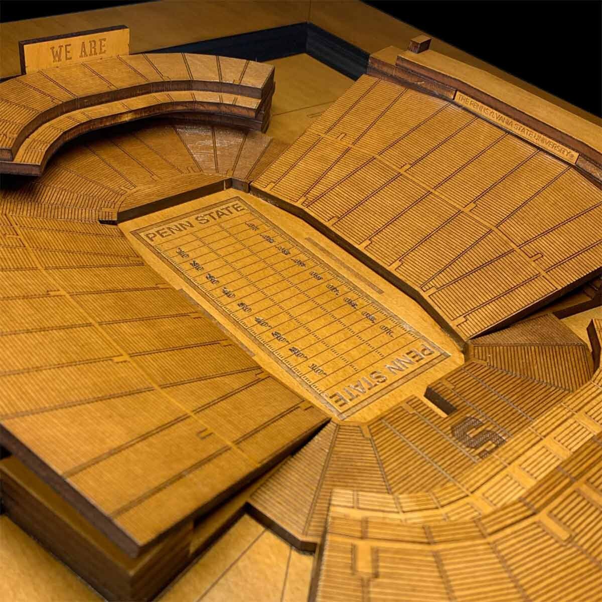 Penn State Beaver Stadium wood replica 3D close up view 1